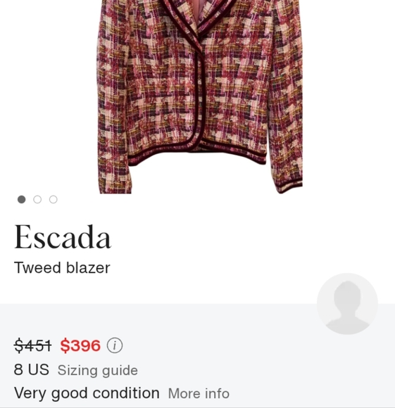Escada Pink and Purple Tweed Blazer Classic Boxy Cut Excellent Condition - Picture 7 of 7